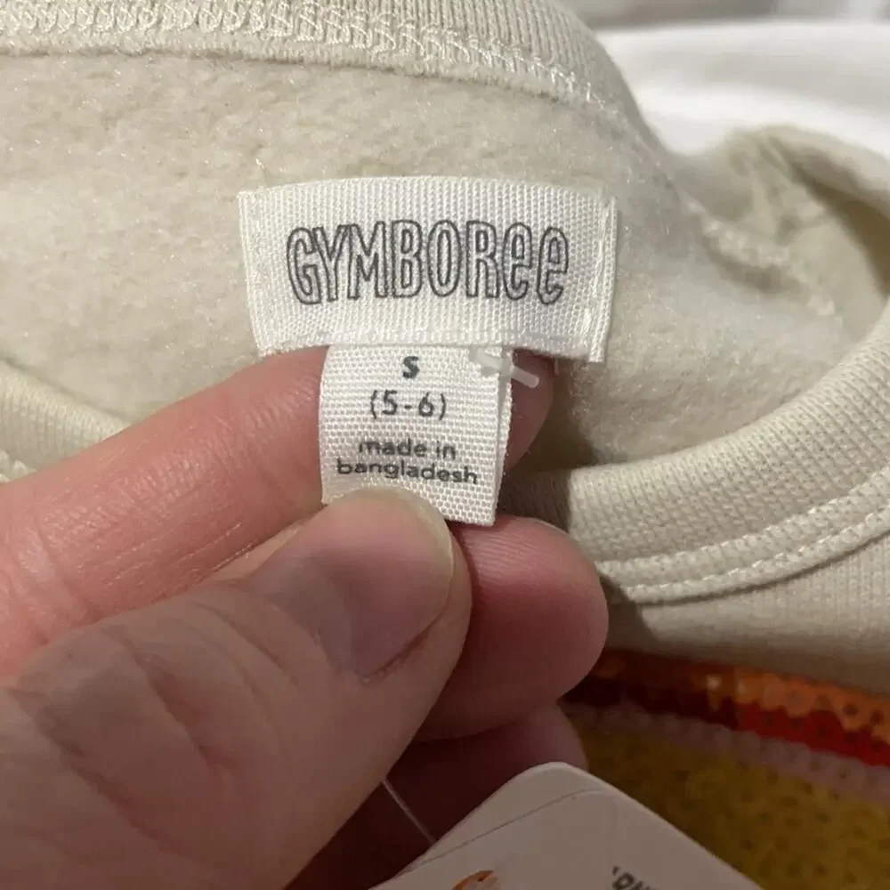 Gymboree S 5/6 taupe sweatshirt yellow emoji smiley face NWT